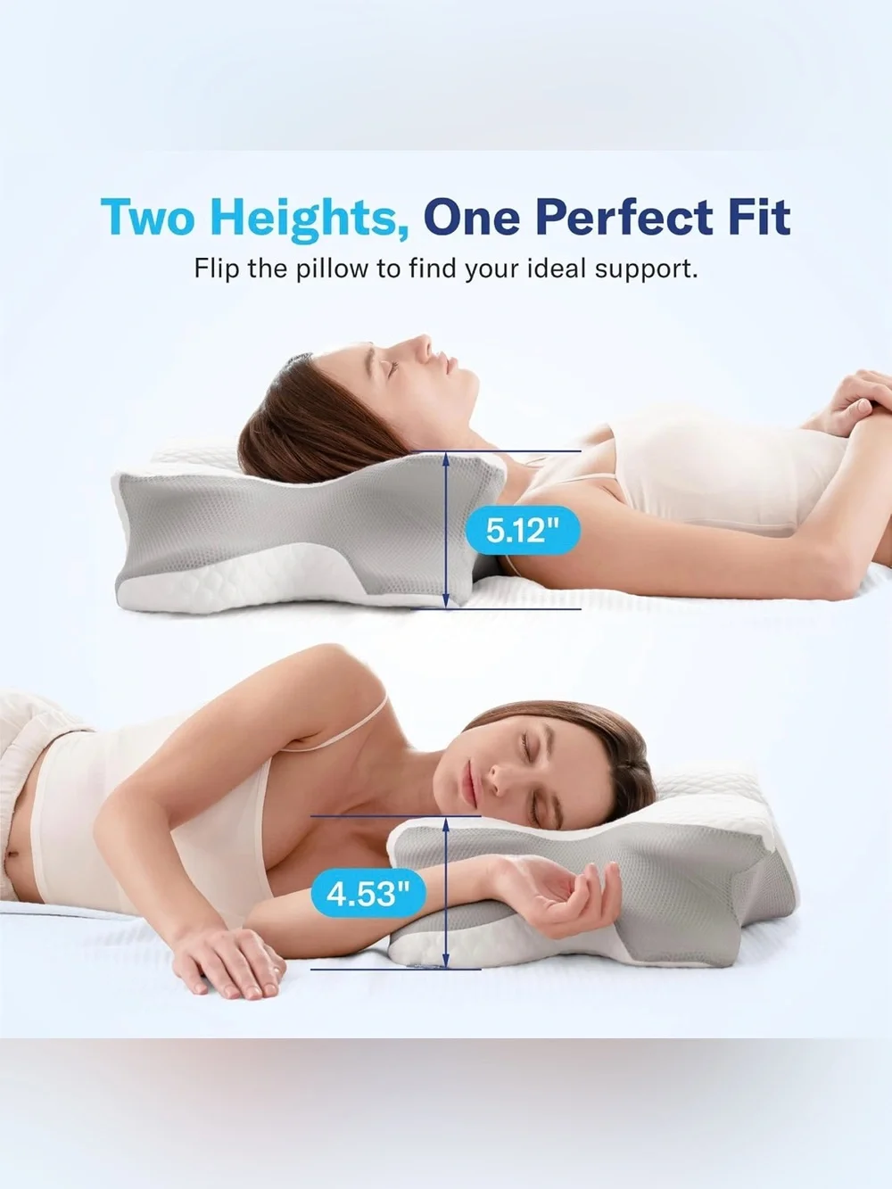Alcedo Contoured Support Pillow, Better Sleep Cervical Support And Pain Relief